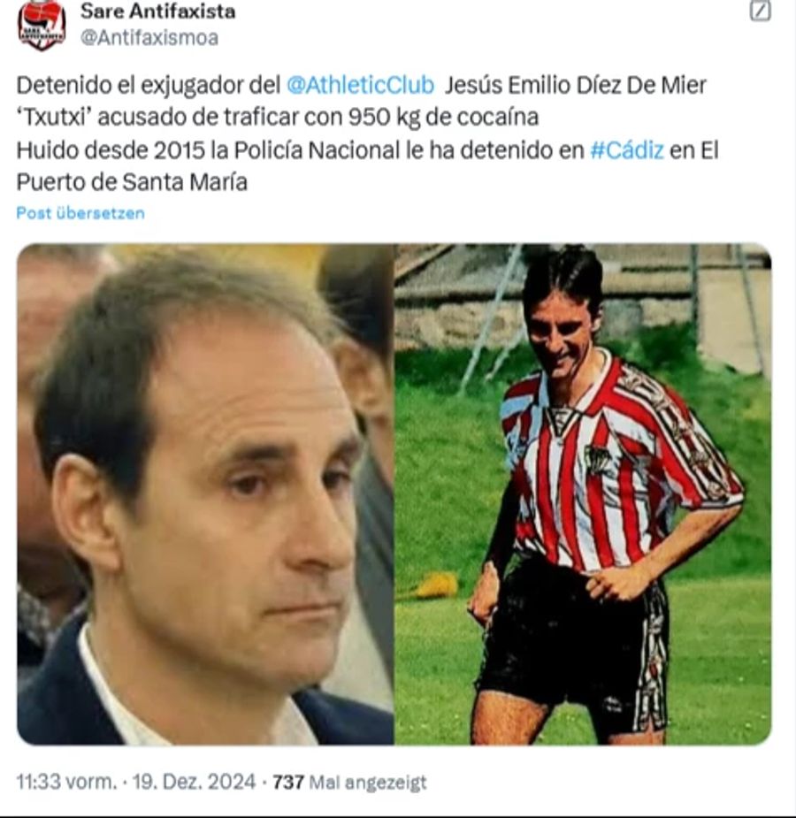 Txutxi, wie der 51-Jährige auch genannt wird, war früher ein vielversprechender Innenverteidiger. Er spielte unter anderem bei Athletic Bilbao.