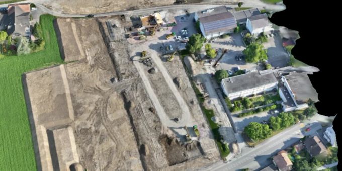 Luftaufnahme Baustelle. Baustelle
