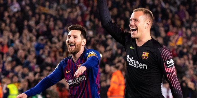 Messi und ter Stegen hatten in der gemeinsamen Zeit beim FC Barcelona auch weniger fröhliche Momente zusammen. (Archivbild) Messi und ter Stegen hatten in der gemeinsamen Zeit beim FC Barcelona auch weniger fröhliche Momente zusammen. (Archivbild)