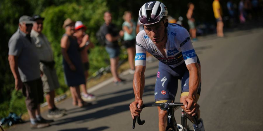 Tour-Aus während der 14. Etappe: Der Belgier Remco Evenepoel.