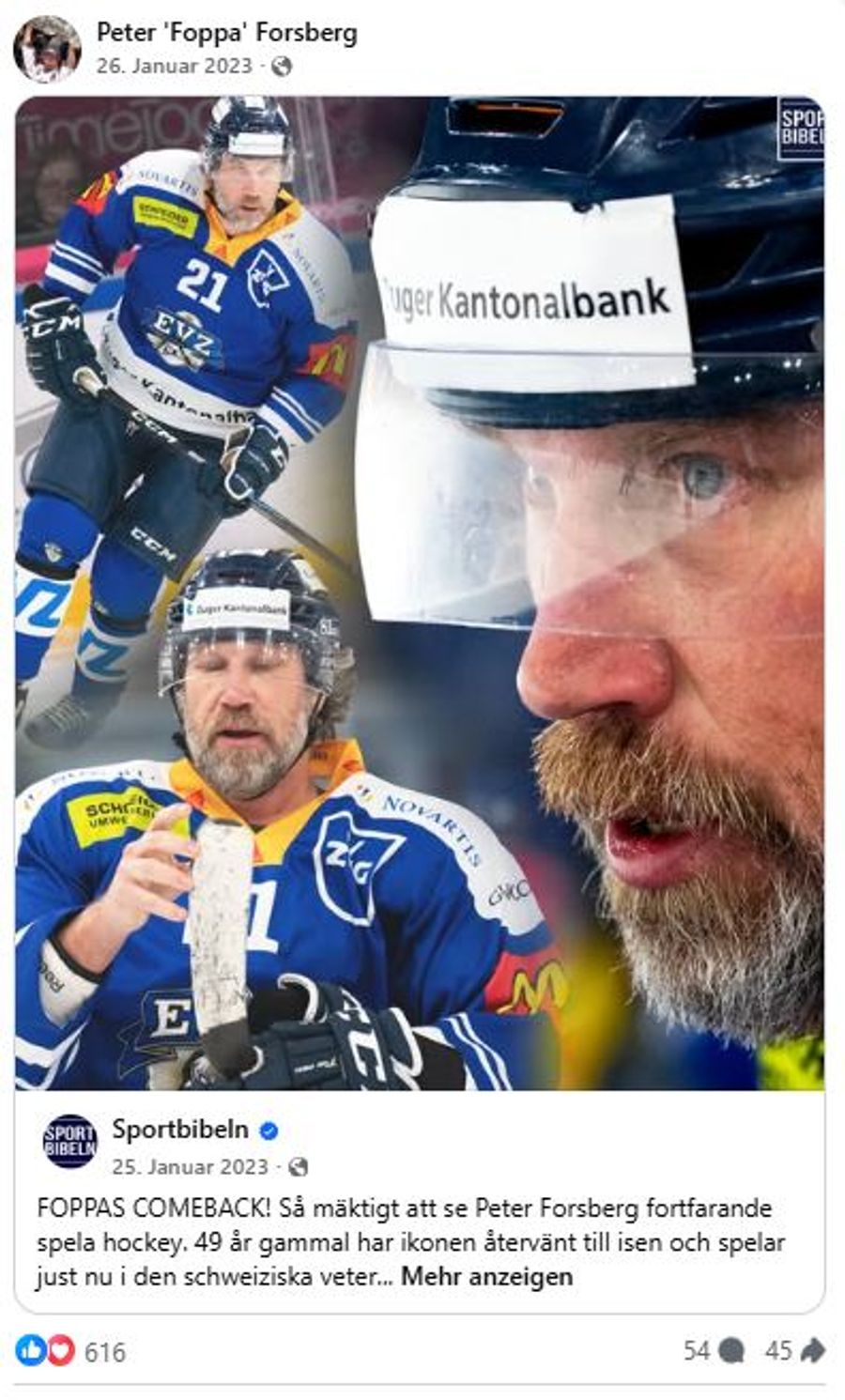 Peter Forsberg EV Zug