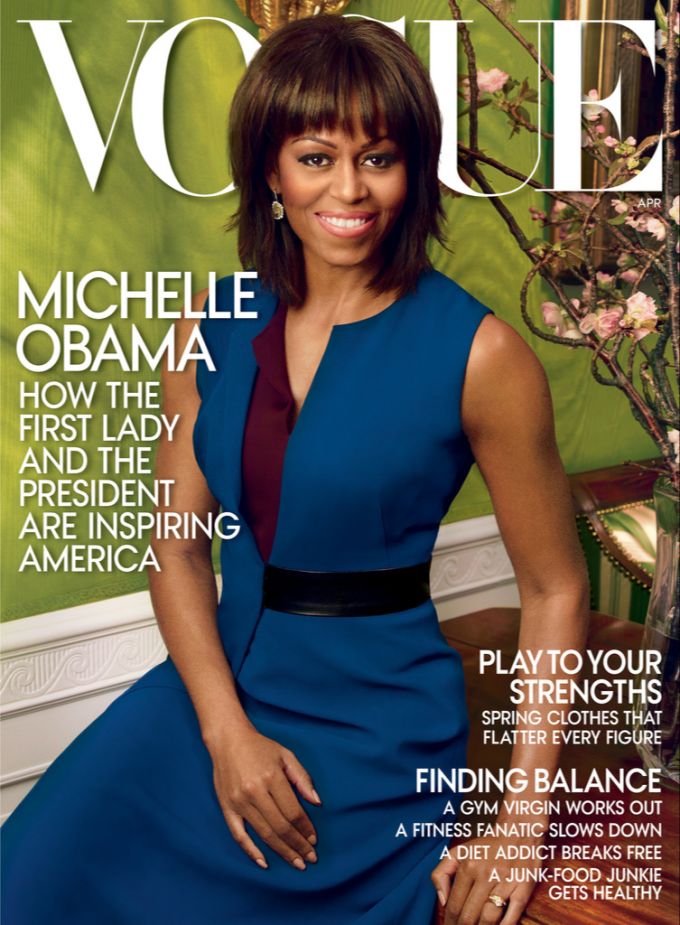 Seit Anna Wintour zieren vor allem prominente Persönlichkeiten, wie hier die damalige First Lady Michelle Obama das Cover der «Vogue». anna wintour vogue