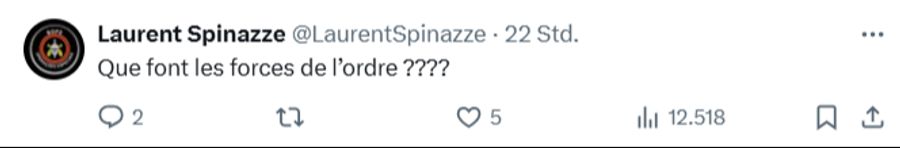 «Was tun die Ordnungskräfte»?, fragt sich ein weiterer Nutzer.
