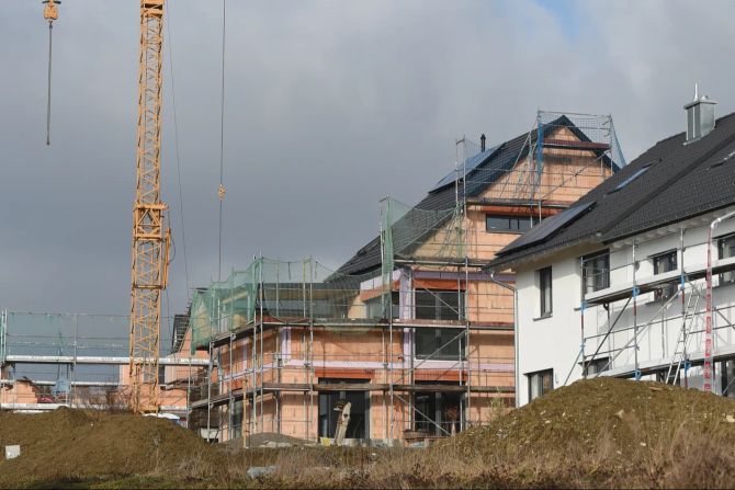 Häuser bauen Baustelle