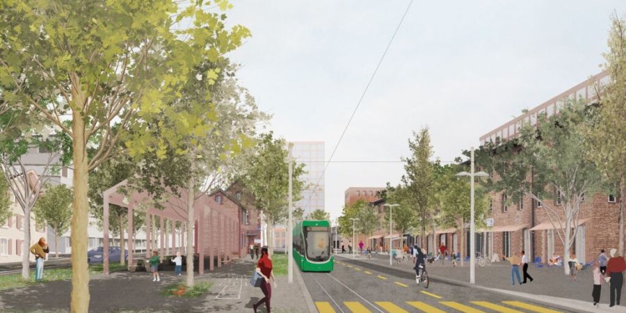 Die Tramlinie 8 soll gemäss Regierungsvorlage künftig nicht bei der Neuweilerstrasse in Basel enden, sondern weit bis in die Gemeinde Allschwil BL hinein fahren.