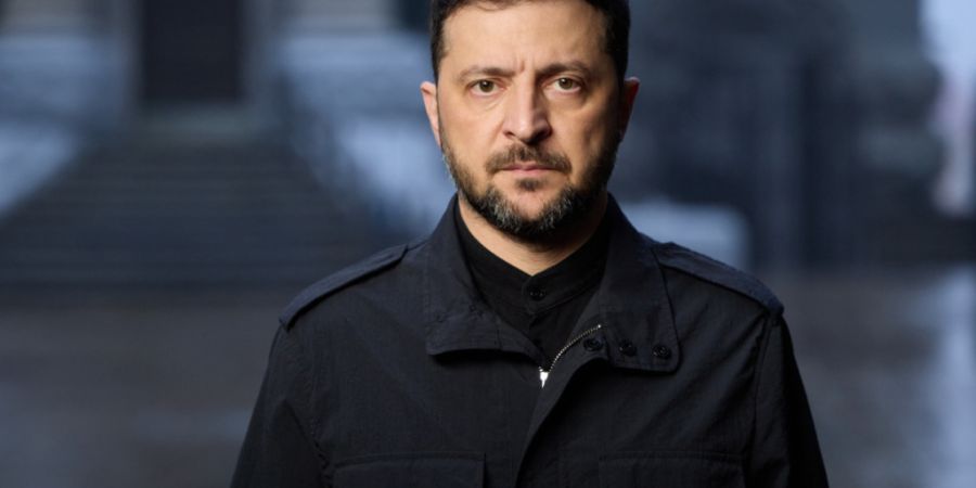 HANDOUT - Der ukrainische Präsident Wolodymyr Selenskyj während einer Videoansprache an die Nation. Foto: -/Press Service Of The President Of Ukraine/AP/dpa/Archivbild - ACHTUNG: Nur ...