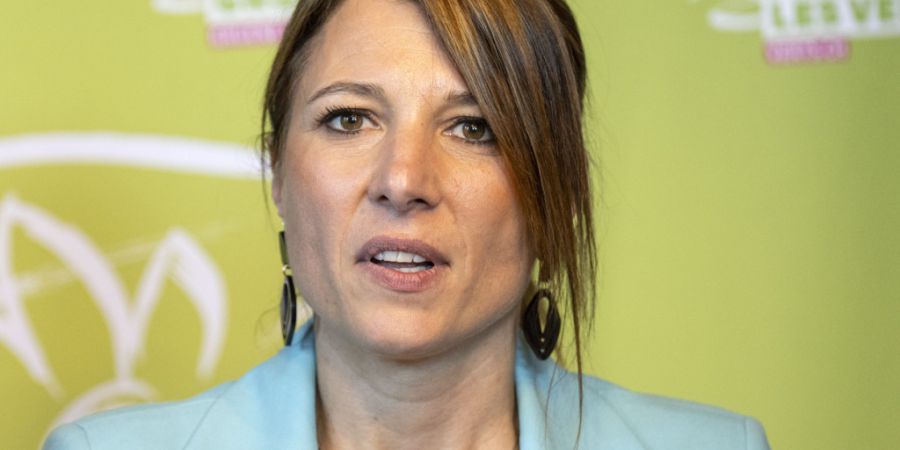 Die Tessiner Nationalrätin Greta Gysin bei ihrem ersten Medienauftritt als neue Fraktionschefin der Grünen.