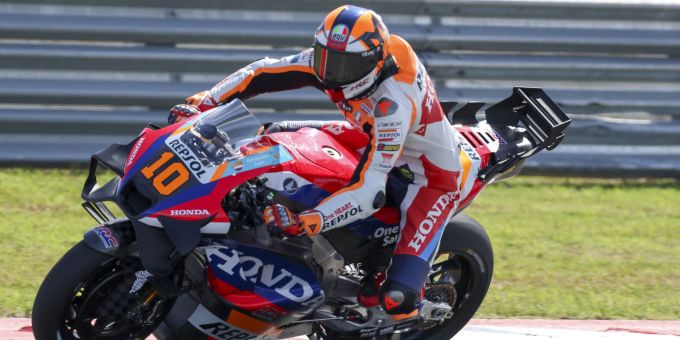 Neuzugang Luca Marini sah als einziger Honda-Pilot beim US-Grand-Prix der MotoGP überhaupt die Zielflagge. Luca Marini Honda MotoGP