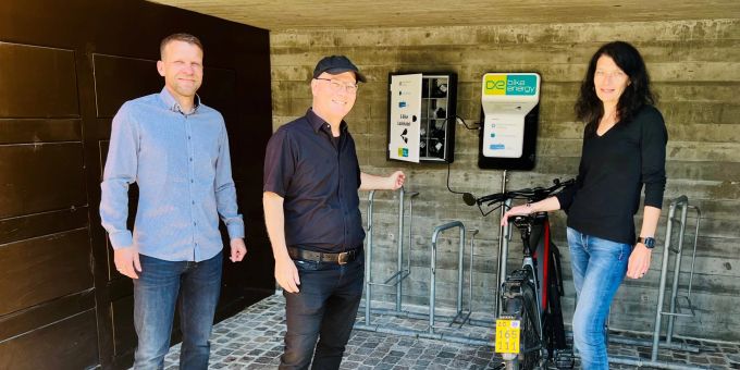 Öffentliche E-Bike Ladestation in Lenzburg. E-Bike
