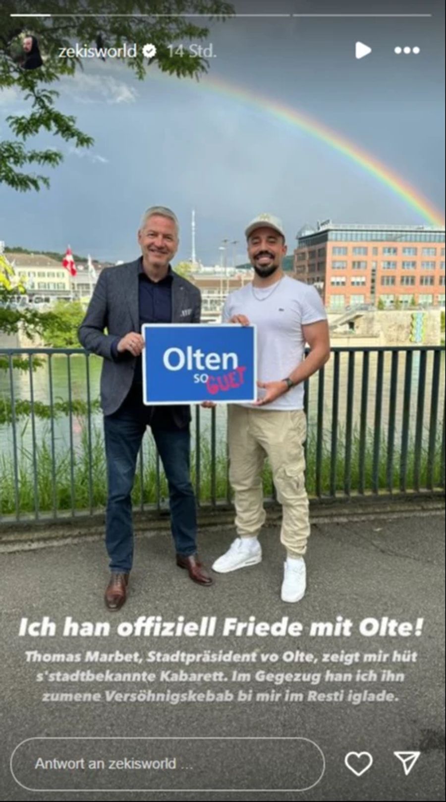 Zeki trifft sich mit Thomas Marbet in Olten.