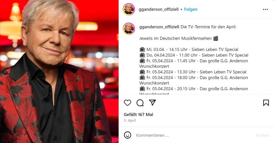 Der deutsche Schlagermusiker G. G. Anderson hat mit Beatrice Egli eine offene Rechnung.