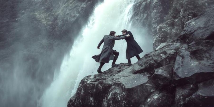 Ausgangspunkt der neuen Serie über Sherlock Holmes ist sein vermeintlicher Tod bei den Reichenbachfällen im Berner Oberland.