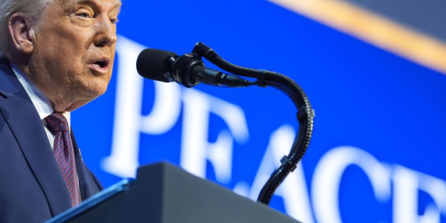 US-Präsident Donald Trump beim Jahrestreffen des Weltwirtschaftsforums (WEF). Foto: Evan Vucci/AP/dpa