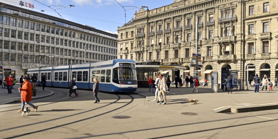 Schweizer Banken geniessen weiterhin ein solides Grundvertrauen in der Bevölkerung. Gleichzeitig wächst die Kritik am Bankenplatz. (Im Archivbild der Zürcher Paradeplatz mit den Haup...