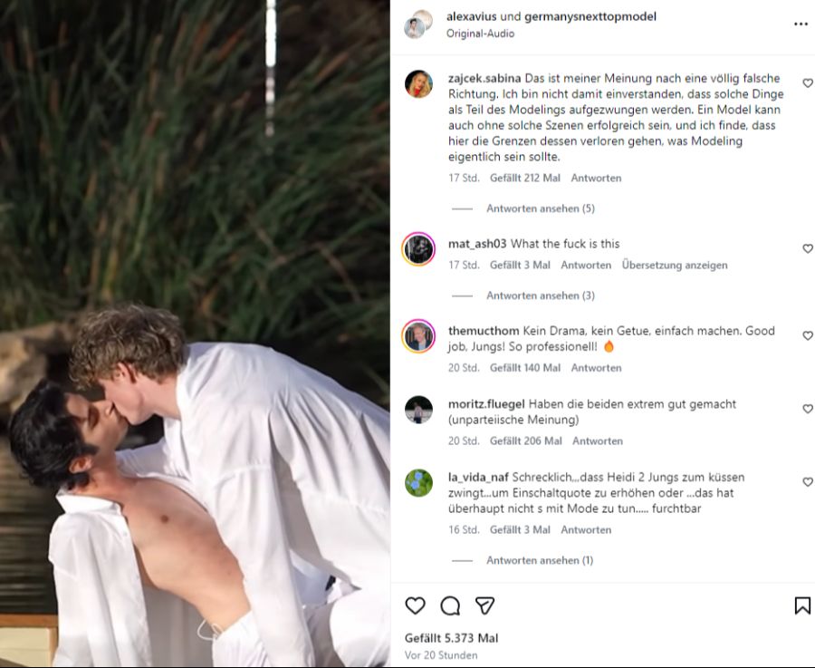 Zuschauer kritisieren die Kuss-Challenge im Netz scharf.