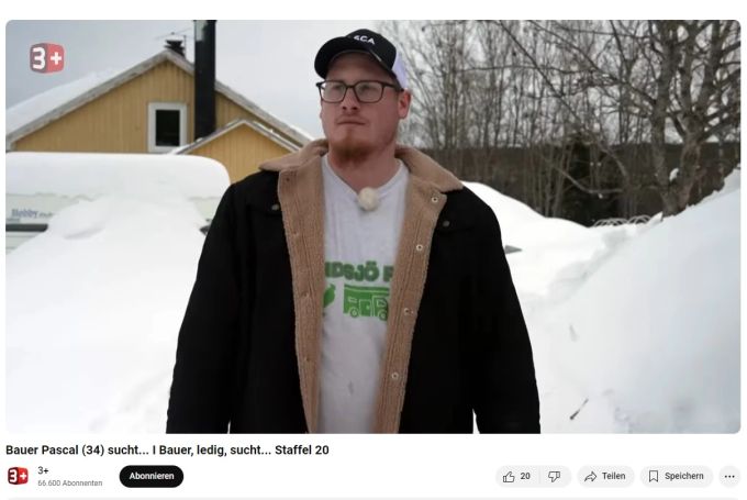 Das Bewerbungsvideo von Pascal ist auf Youtube noch abrufbar. bauer ledig sucht