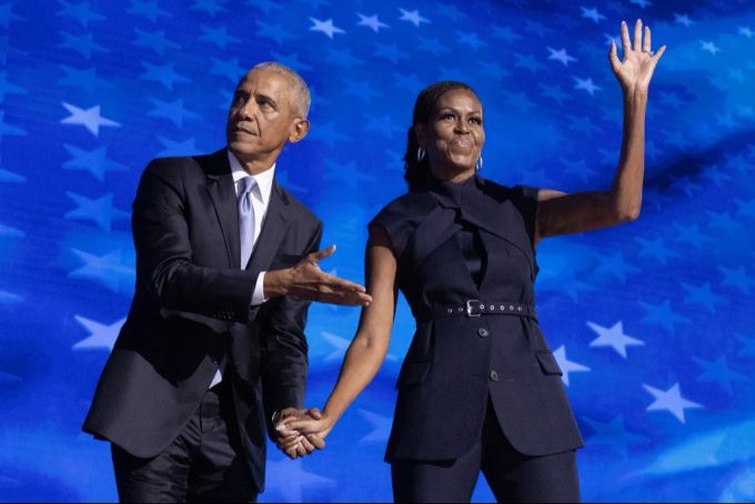 Die Obamas beim Parteitag der US-Demokraten. Parteitag