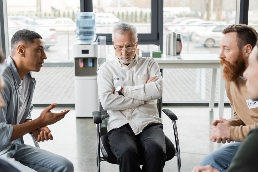 Männer in Gruppentherapie, Selbsthilfegruppe