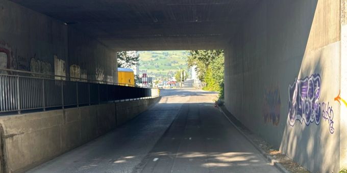 Unfallstelle in Buchs. Unfallstelle in Buchs.