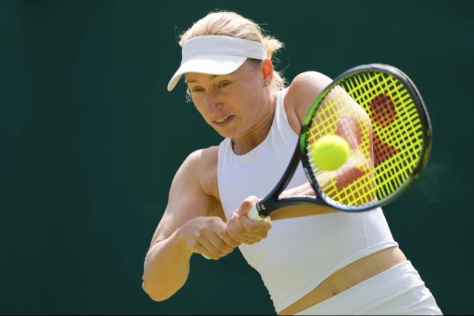 Daria Saville im Einsatz bei Wimbledon 2024. Daria Saville