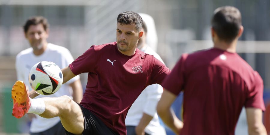 Captain Granit Xhaka im Training der Schweizer Nati vor dem Spiel gegen Schottland.