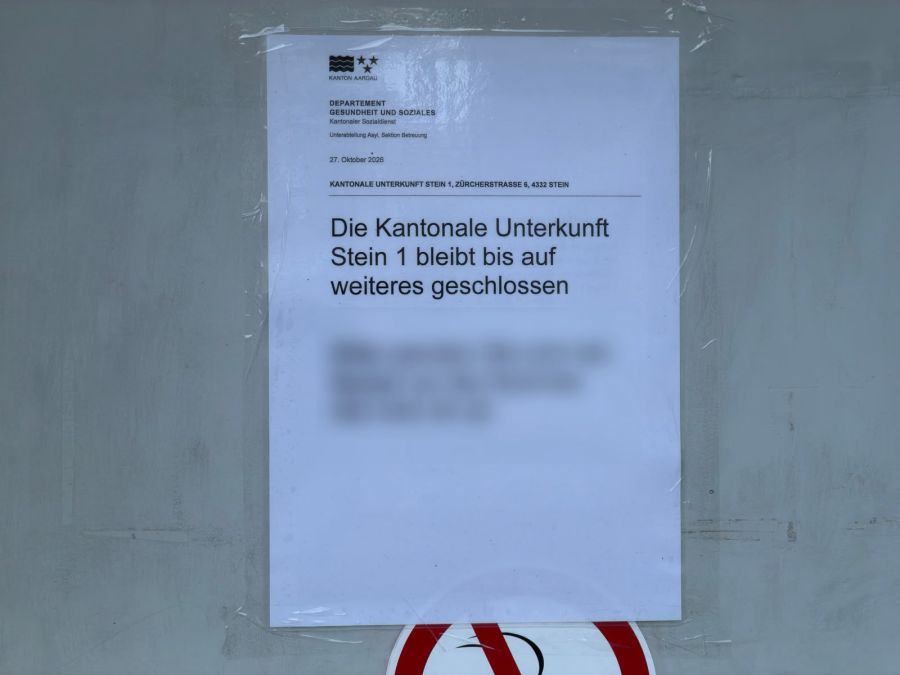 Das Asylheim in Stein wurde vorübergehend geschlossen.