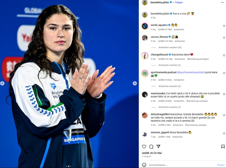 Benedetta Pilato ist Welt- und Europameisterin.