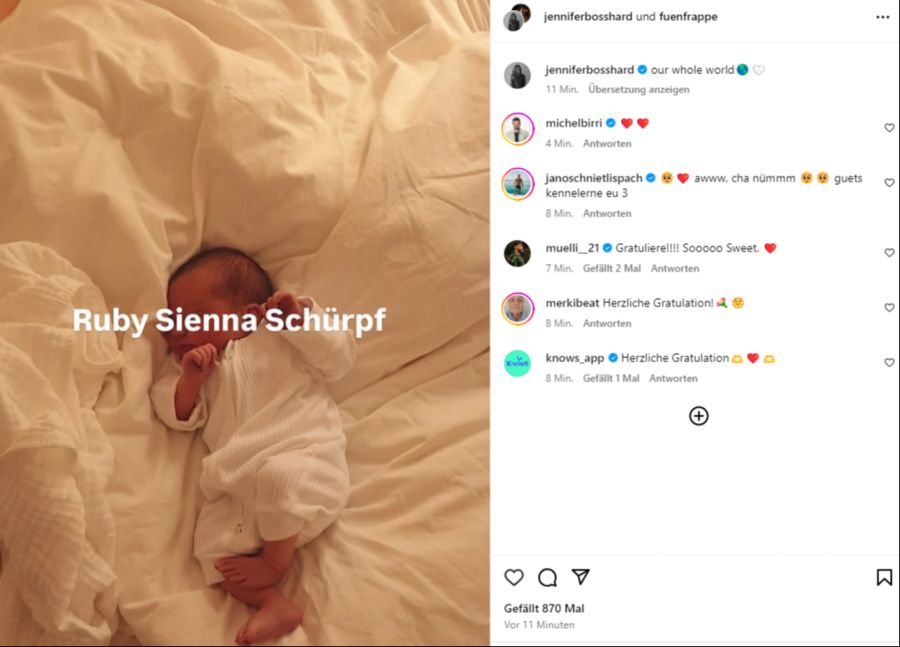 Es ist das erste Kind für die ehemalige SRF-Moderatorin.