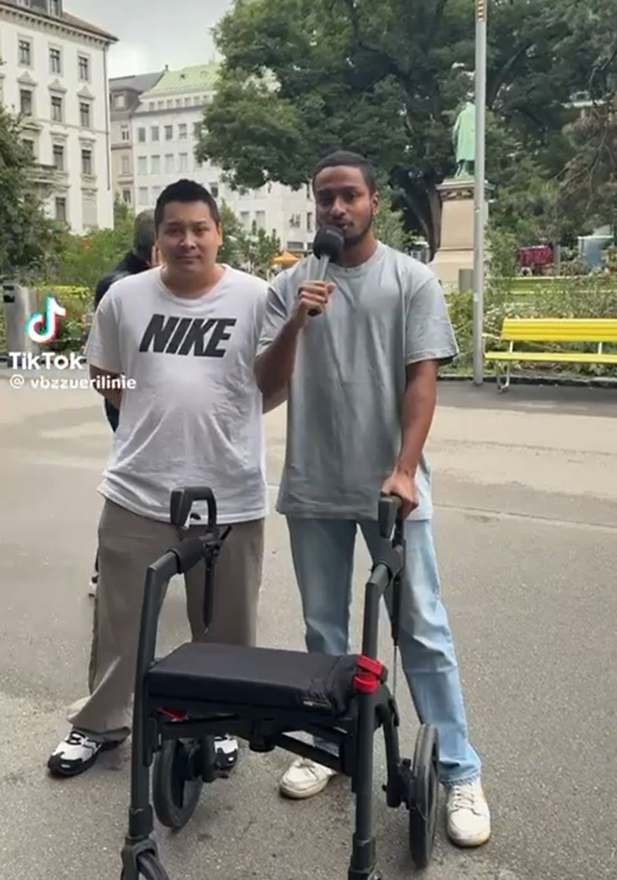 Die beiden VBZ-Influencer wollten ein witziges Video machen.