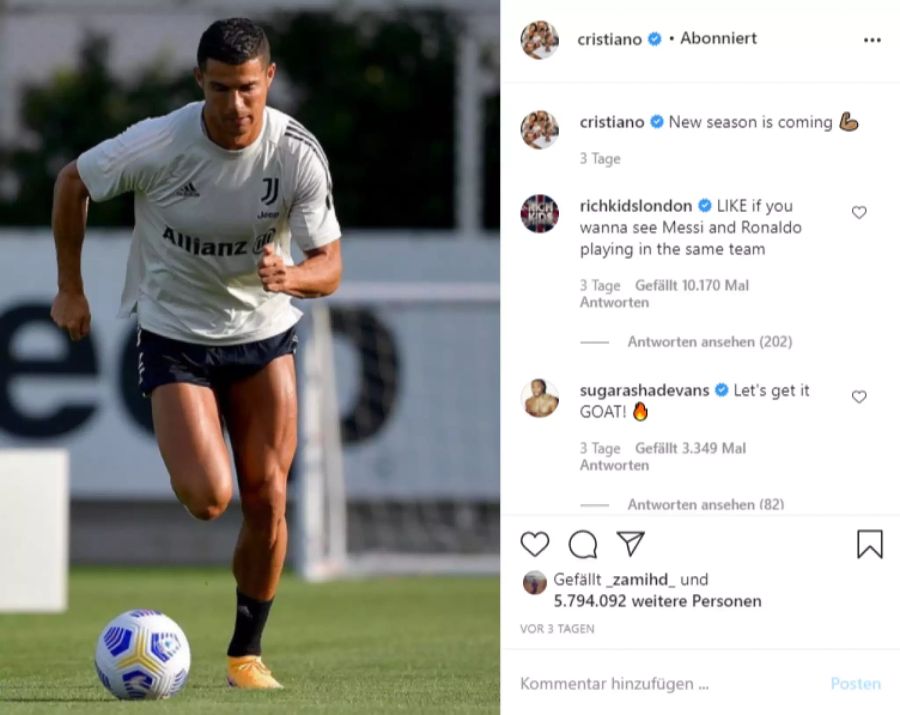 Ronaldo bereitet sich auf die neue Saison vor.