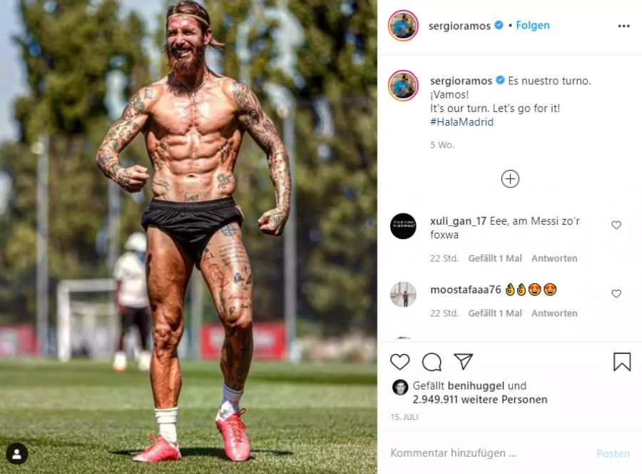 Sergio Ramos ist für seinen strählenden Körper bekannt.