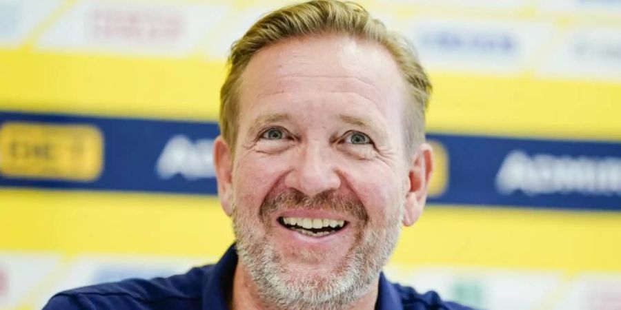 Sieht die Belastungen in der anstehenden Handball-Saison mit grosser Sorge: Martin Schwalb, Trainer der Rhein-Neckar Löwen. Foto: Uwe Anspach/dpa