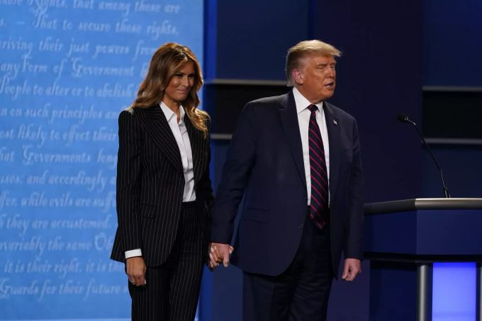 Melania und Donald Trump nach der ersten TV-Debatte. Melania Trump