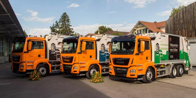 Neue Hybrid-Kehrichtfahrzeuge.