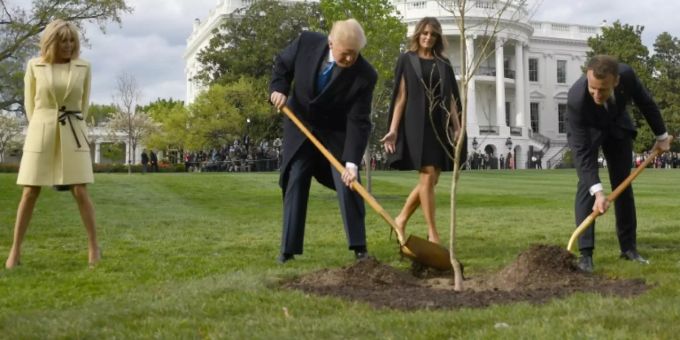 Trump und Macron im April 2018 eiche trump und macron