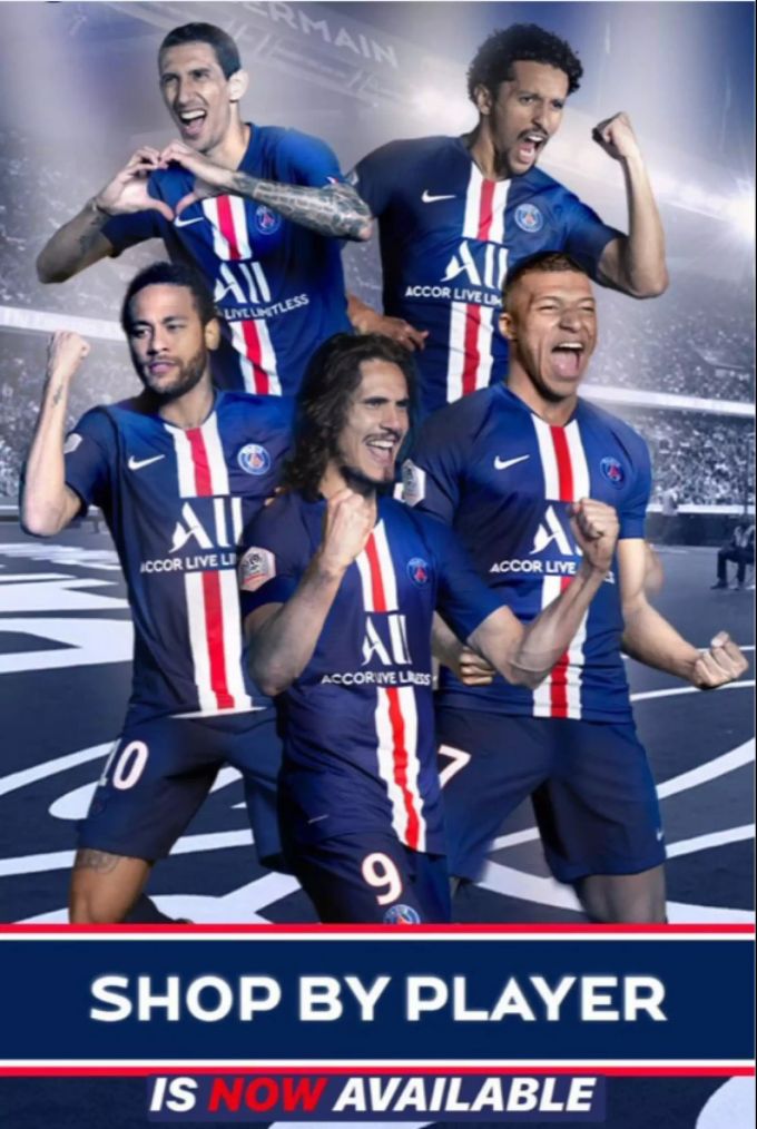Mit Neymar und diesem Bild wirbt der Club für seinen Leibchen-Verkauf. Neymar PSG