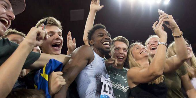 Leichtathletik - Lyles überzeugt als Sprinter und Sänger