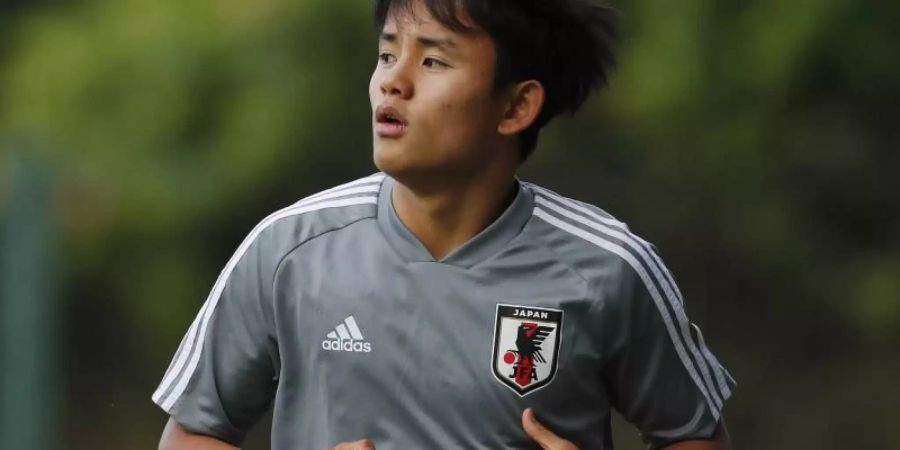 Japans Fussballtalent Takefusa Kubo spielt künftig für Real Madrids B-Elf. Foto: Nelson Antoine/AP