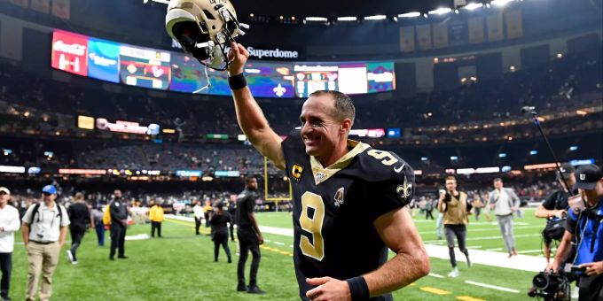 Drew Brees und die New Orleans Saints holen sich einen Last-Minute-Sieg. NFL