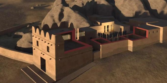 Die 3D-Visualisierung zeigt den Felsentempel der Hethiter in Yazilikaya (heutige Türkei) bei Sonnenuntergang. Foto: Oliver Bruderer/Luwian Studies Die 3D-Visualisierung zeigt den Felsentempel der Hethiter in Yazilikaya (heutige Türkei) bei Sonnenuntergang. Foto: Oliver Bruderer/Luwian Studies