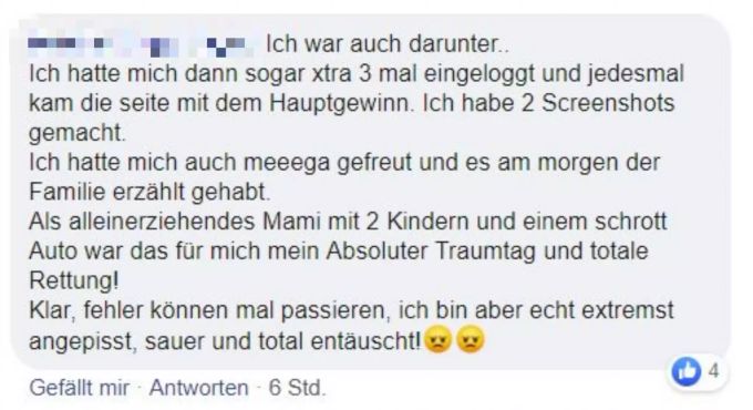 Otto's-Kunden sind verärgert über die Gewinnspiel-Panne. Otto's Kunden Gewinnspiel
