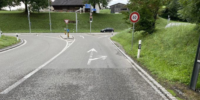 Unfallstelle Biderstrasse in St. Gallen Unfallstelle Biderstrasse