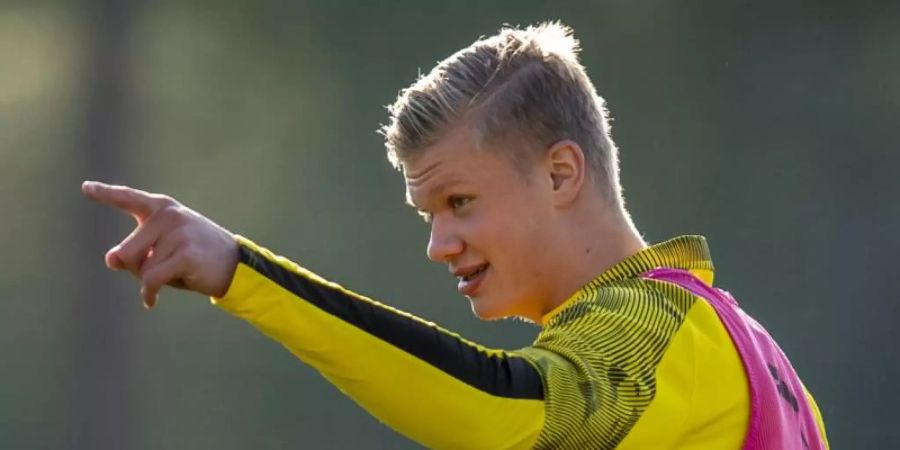 Neu beim BVB: Erling Haaland. Foto: David Inderlied/dpa