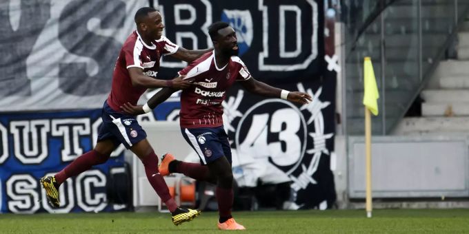 Grejohn Kyei (re.) feiert sein Tor zum 1:0 für Servette FC gegen den FCZ. Servette FC FCZ