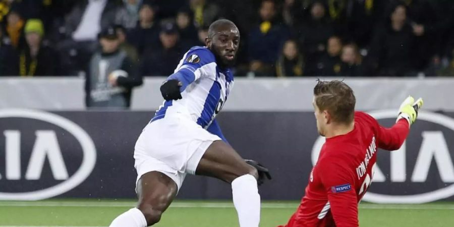 Portos Moussa Marega ist in der Partie gegen Vitoria Guimares Opfer von rassistischen Beleidigungen geworden. Foto: Peter Klaunzer/KEYSTONE/dpa