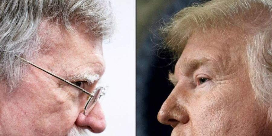 Bolton (l.) und Trump