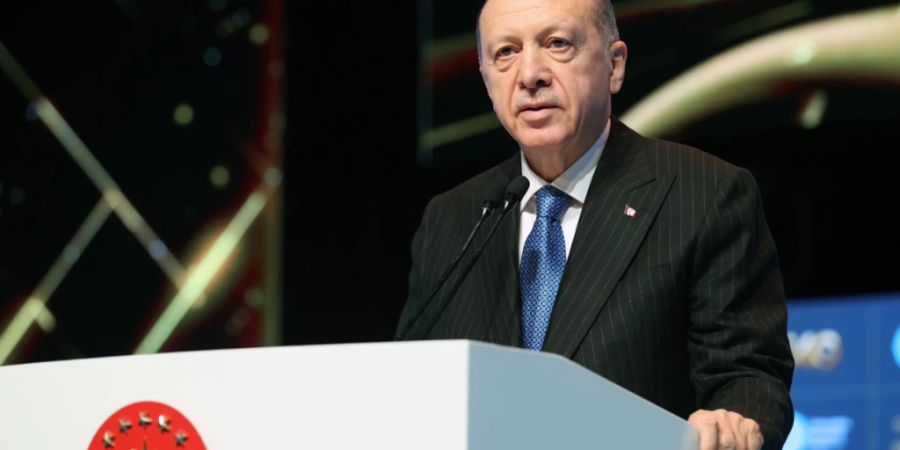 Recep Tayyip Erdogan, Präsident der Türkei, spricht während einer Preisverleihung. Foto: Turkish Presidency/APA Images via ZUMA Press Wire/dpa