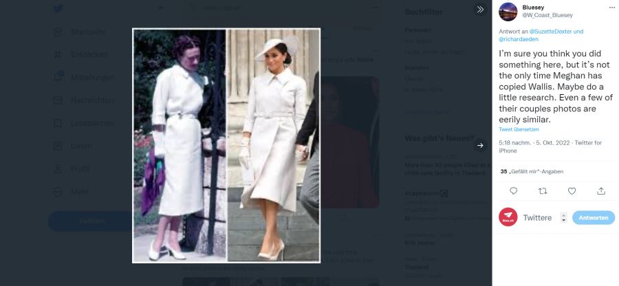 Meghan scheint sich allerdings nicht zum ersten Mal bei Wallis Simpson inspiriert zu haben.