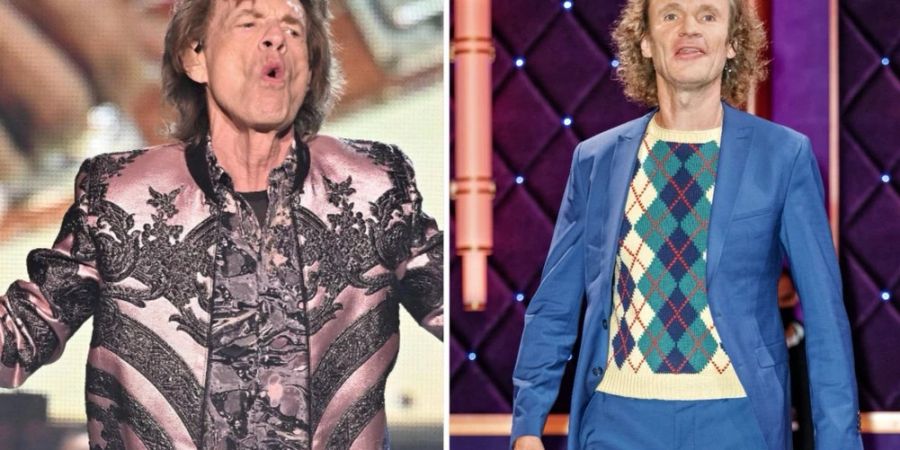 Die äusserlichen Ähnlichkeiten zwischen Mick Jagger (l.) und Olaf Schubert sind nicht von der Hand zu weisen.