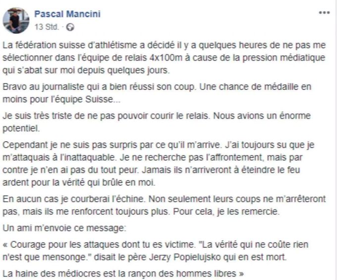 Pascal Mancinis Erklärung zum EM-Ausschluss. Pascal Mancinis Erklärung zum EM-Ausschluss.